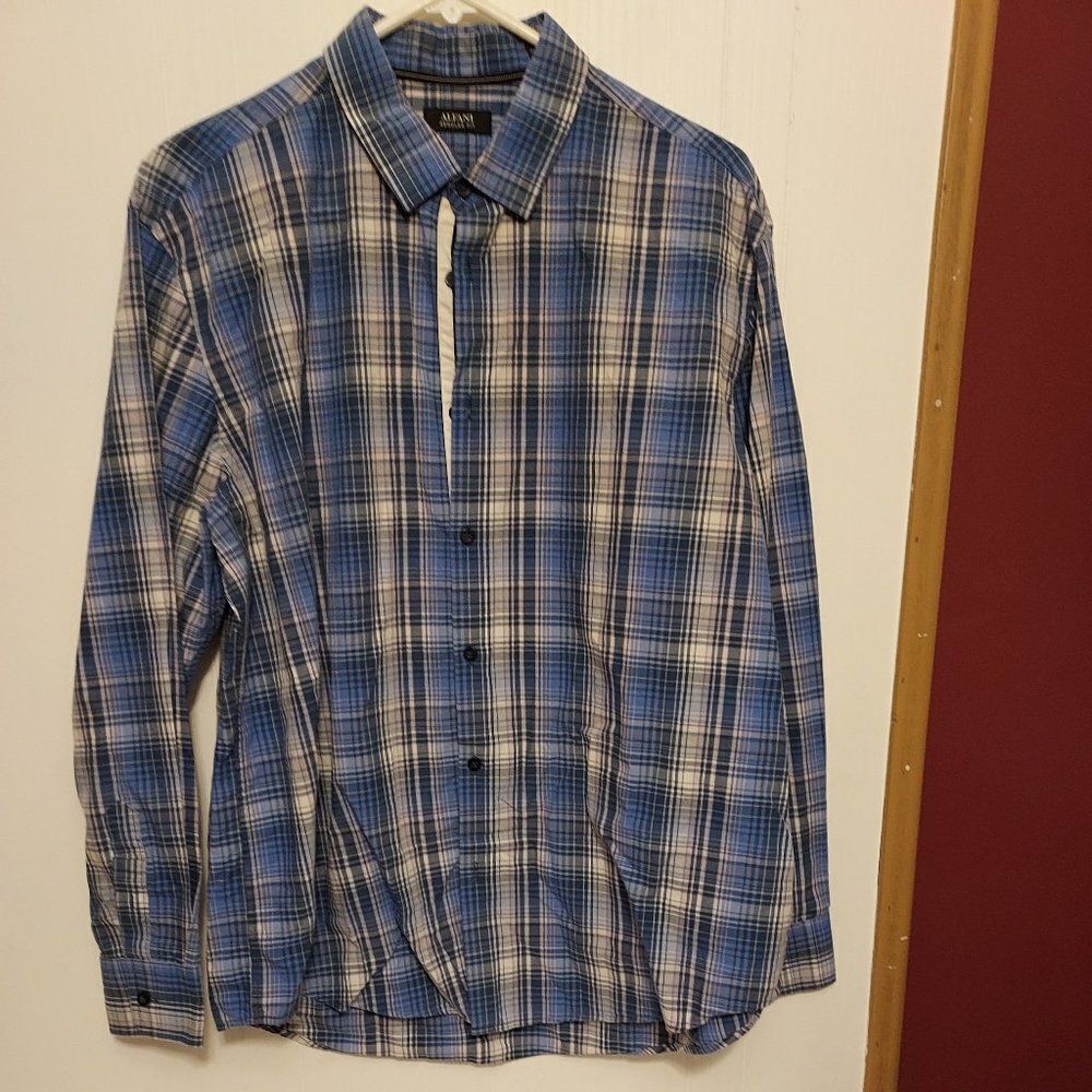 ALFANI XL  pit to pit 25 inch length 28 1/2 EX COND Blue/white